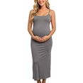 thumbnail image 7 of qolati Maternity Summer Maxi Dress Summer Spaghetti Strap Scoop Neck Baby Shower Photoshoot Casual Boho Sleeveless Long Sundress S-3XL, 7 of 7