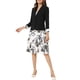 thumbnail image 4 of Conjunto de vestido y chaqueta de 2 piezas INSPIRE CHIC para mujer, vestido sin mangas de gasa con estampado floral y conjunto de chaqueta con panel de contraste, negro, 3XL, 4 of 6