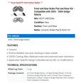 thumbnail image 2 of Front and Rear Brake Pad and Rotor Kit - Compatible with 2003 - 2004 Dodge Dakota, 2 of 2