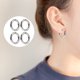 thumbnail image 2 of 2 pares de pendientes de aro sin piercing, joyería falsa para mujer, 2 of 6