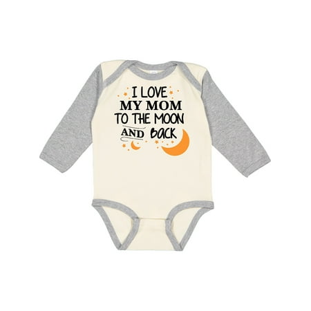 

Inktastic I Love My Mom to the Moon and Back Boys or Girls Long Sleeve Baby Bodysuit
