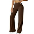 thumbnail image 5 of Caywon Women's Solid Color Pocket Butt Lifting Yoga Pants Athletic Wide Leg Pants Features Butt Lifting Design Sports Running Yoga Athletic Pants, 5 of 7