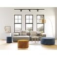 thumbnail image 5 of Omax Decor MADDOX 16" Round Ottoman Pouf Stool Footstool in Blue Velvet, 5 of 5