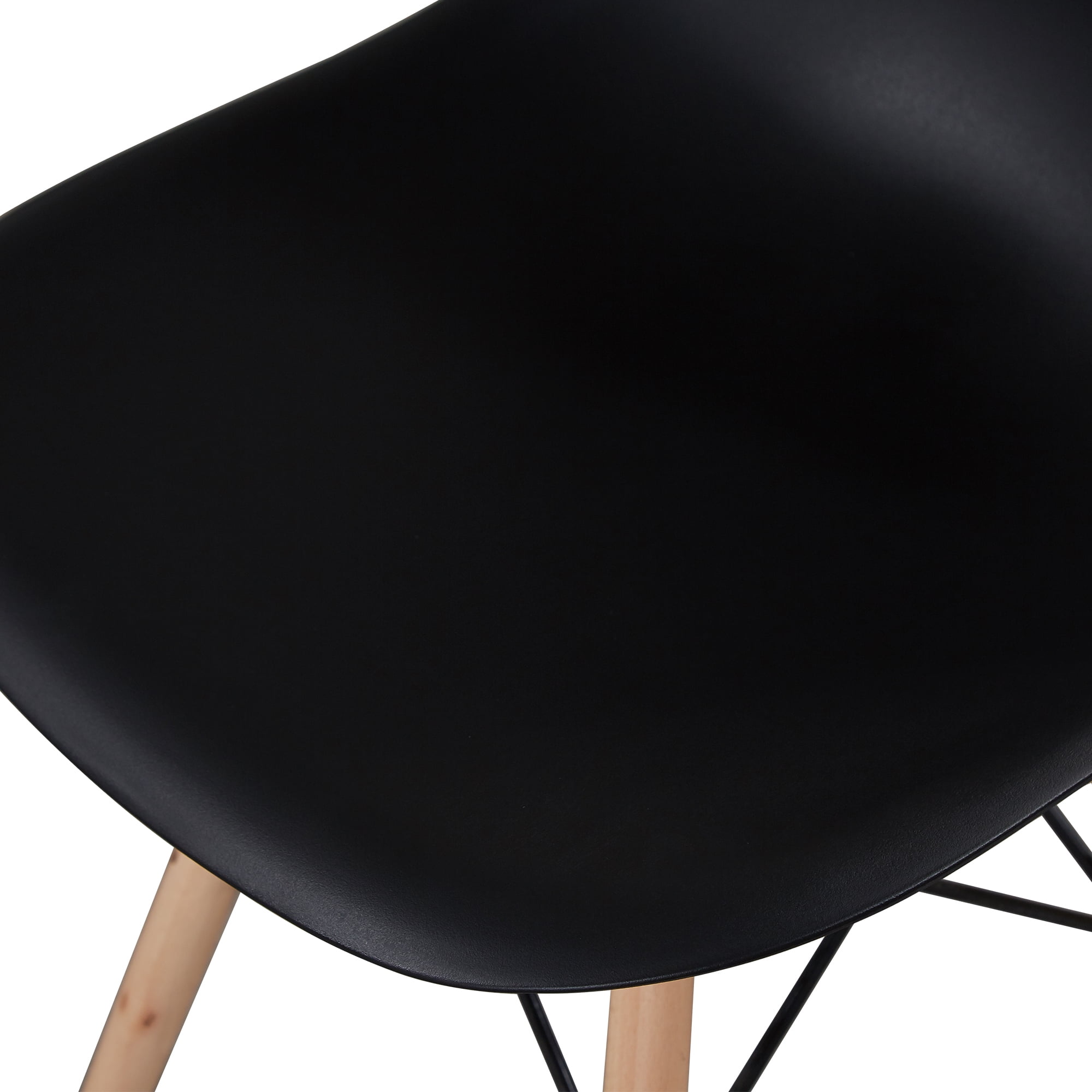 Kepooman Set of 4 Modern Armless Dining Chairs with Wood Legs, Black Kepooman Set of 4 Modern Armless Dining Chairs with Wood Legs, Black