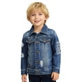 thumbnail image 2 of MEZZALL Distressed Denim Jacket Boys Embroidered Fall Fashion Coats Casual Kids Outerwear Jacket With Style Breathable Long Sleeve Tops, 2 of 8