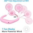 thumbnail image 2 of Mini ventilador portátil USB manos libres para deportes, refrigeración portátil, pequeños ventiladores nuevos alrededor del cuello para viajes, oficina, habitación, hogar, al aire libre, ven, 2 of 5