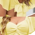 thumbnail image 6 of Summer Dresses for Women Ndbuld Women Spring Summer Short Sleeve High Waist Ruffle Back Bow Vacation A Line Dress Yellow S, 6 of 6