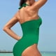 thumbnail image 3 of Gibobby Trajes de Baño para Mujer Nuevo Traje de baño con borde europeo y americano para mujer, traje de baño Bikini de malla de Color sólido, traje de b(Verde,M), 3 of 5