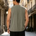 thumbnail image 5 of RFQWOVSR Mens Cotton Linen Summer Vest with Chinese Knot Buttons Loose Fit Retro L, 5 of 6