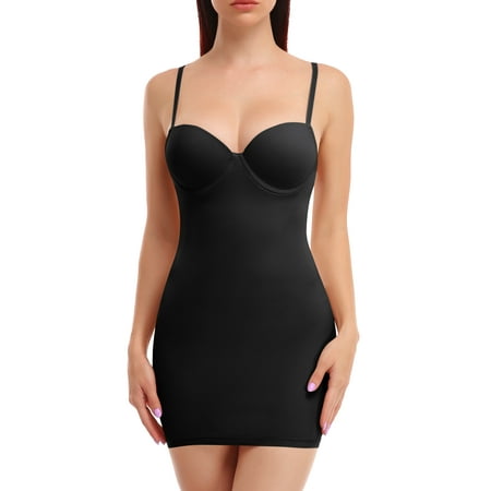 MISS MOLY Women Full Slip Shapewear Bodysuit Under Dress Lingerie Slimming Body Shaper Built In Bra Cami Tummy Control