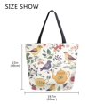 thumbnail image 5 of FORMRS Womens Canvas Tote Bag with Zipper Inner Pocket Shoulder Handbag, Birds and Teapots, 5 of 7