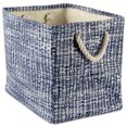 thumbnail image 1 of Récipient en Papier Tweed Bleu Nautique Grand Rectangle, 1 of 1