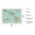 thumbnail image 2 of Map of Hawaii - from Rand McNally Atlas - Vintage Colored Cartographic Map c.1898 - Master Art Print (Unframed) 9in x 12in, 2 of 4