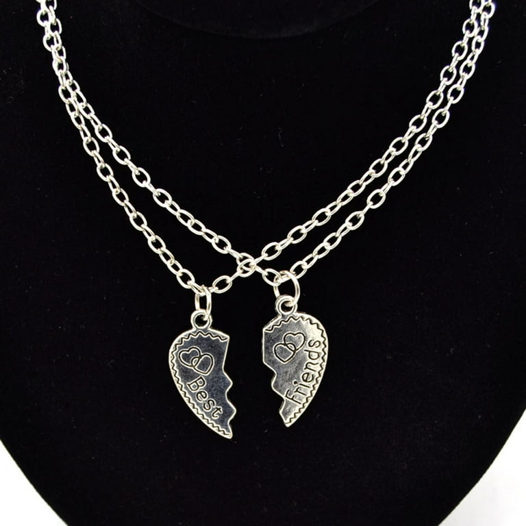 UDIYO 2 Pcs Fashion Best Friends Love Heart Pendant Couple UDIYO 2 Pcs Fashion Best Friends Love Heart Pendant Couple