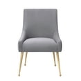 thumbnail image 2 of MEXIYA Irina Dining Chair, Modern Light Grey Easy-Clean Velvet Upholstered Side Chair with Brushed Gold Legs, 2 of 6