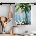 thumbnail image 2 of Coastal Beach Tree Kitchen Towel Dish Cloths Set of 2, Microfiber Soft Kitchen Hand Towels, Ocean Tropical Palm Starfish Blue Green Absorbent Quick Drying Dishcloths 18 x 28 Inches, 2 of 8