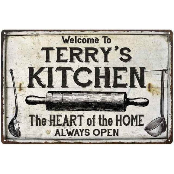 TERRY'S Kitchen Farmhouse Sign 8 x 12 High Gloss Metal 208120033256