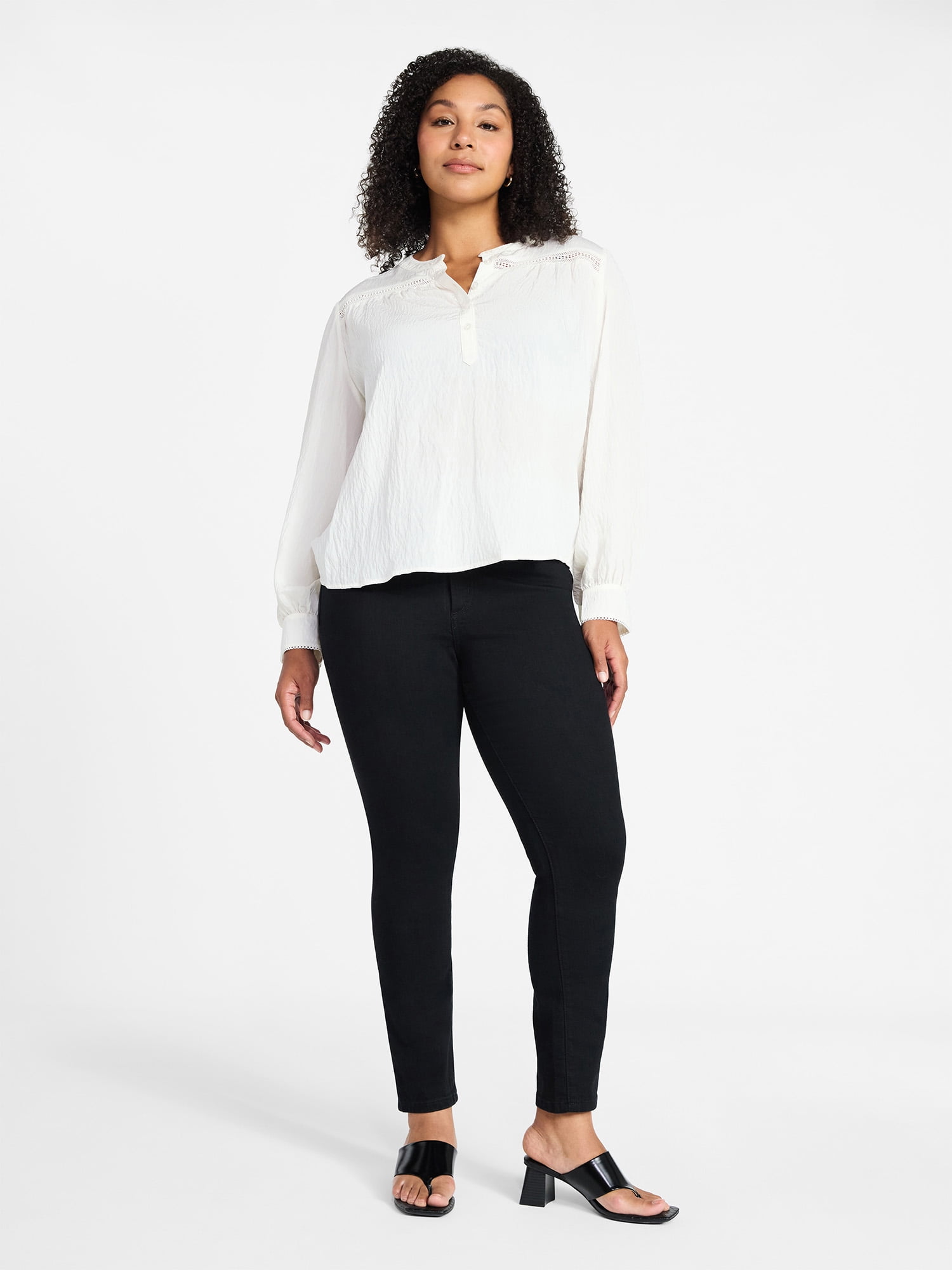 Time and Tru Women's High Rise Skinny Jeans, Sizes 0-22, 0S-22S
