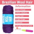 thumbnail image 2 of Brazilian Wool Hair Acrylic Yarn for African Crochet Braids Sengalese Twists Crochet Hair Jumbo Braids Goddess Locs Soft Faux Locs Synthetic Hair Extension 70G/Roll, 2 of 7