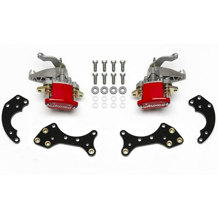 WILWOOD MC4 REAR PRO STREET PARKING BRAKE UPGRADE KIT WITH RED CALIPERS, 140-14415-R, IN STOCK