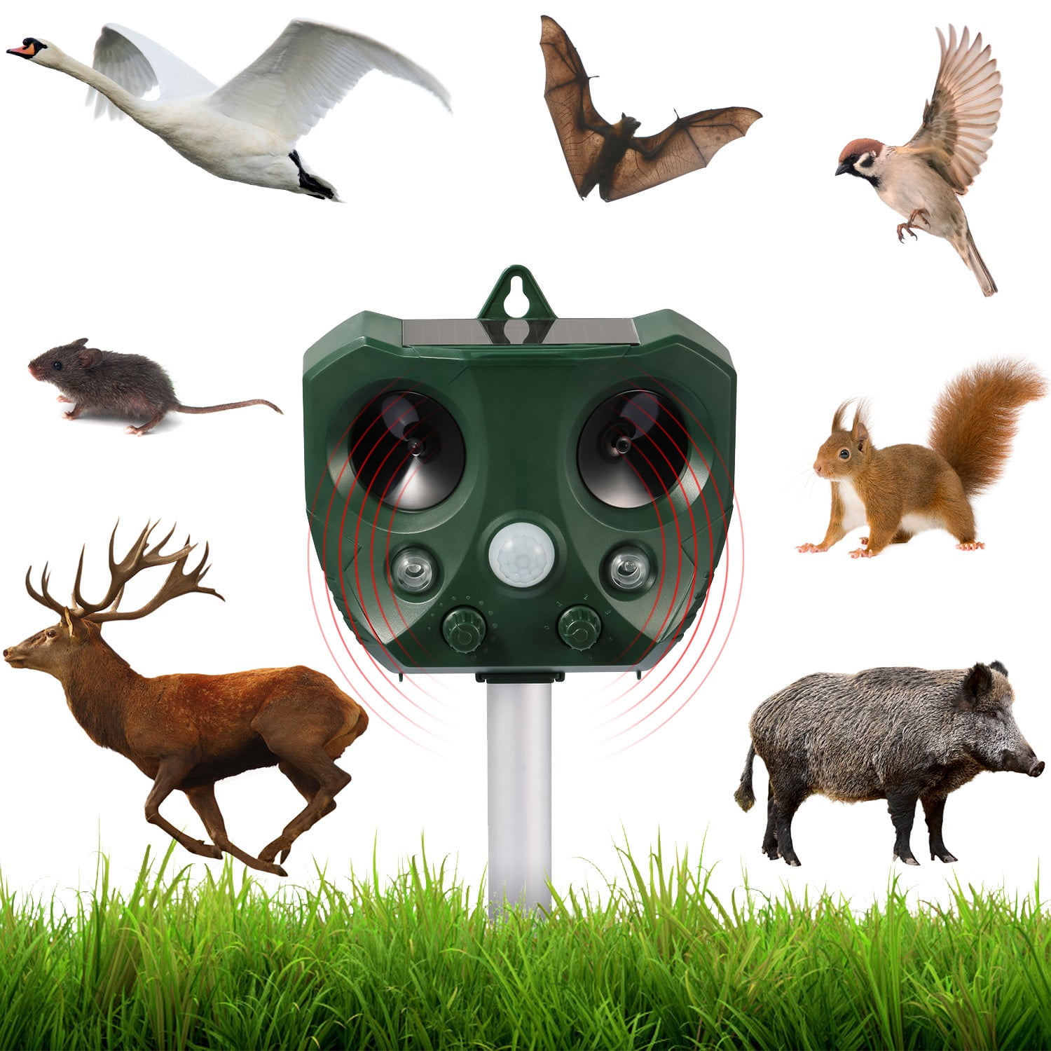 iMounTEK Ultrasonic Animal Repeller Solar Powered Repellent With Motion