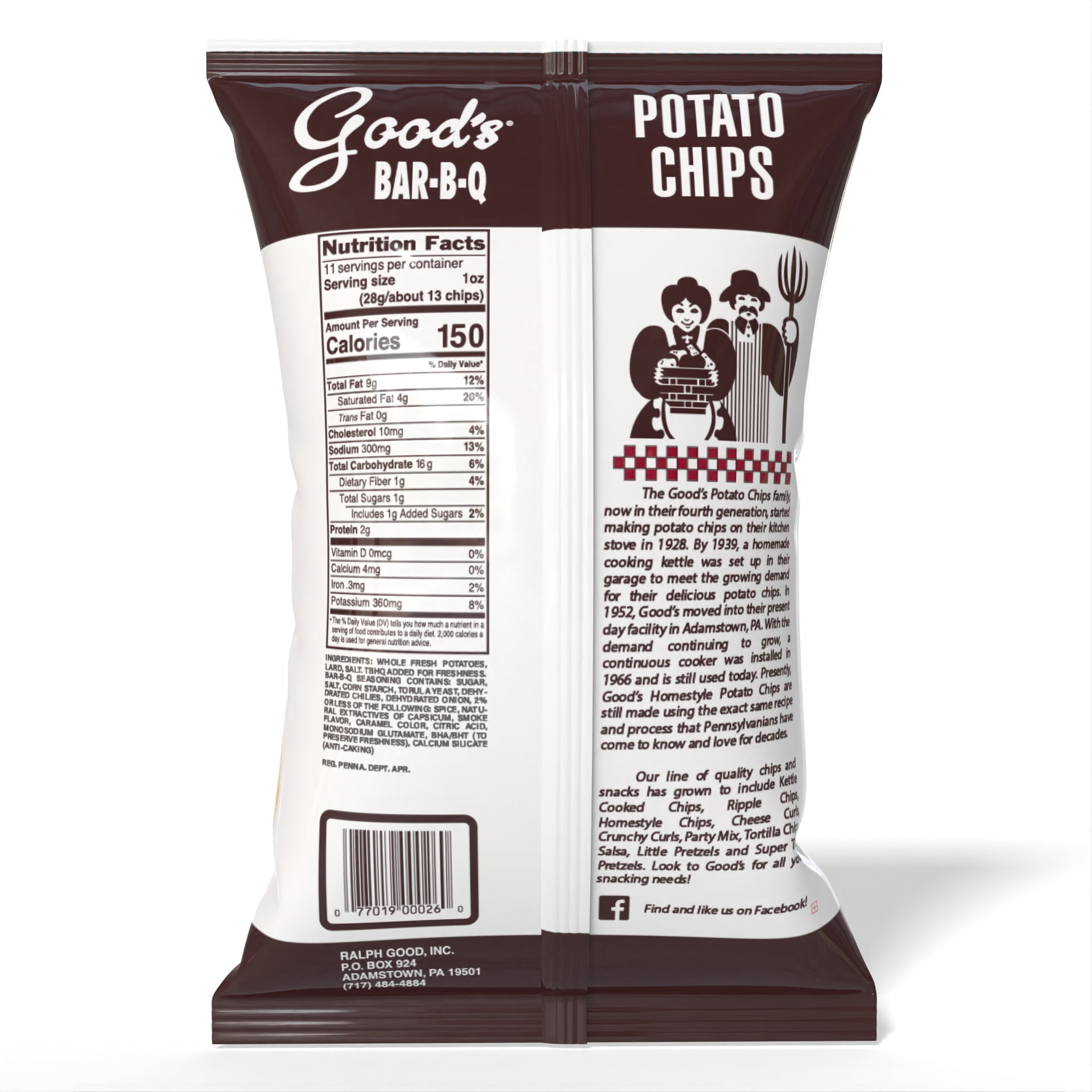 Good's Homestyle Bar-B-Q Flavored Potato Chips, 11 Oz.