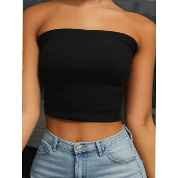 Women's Basic Casual Strapless Backless Bandeau Bra Tube Top