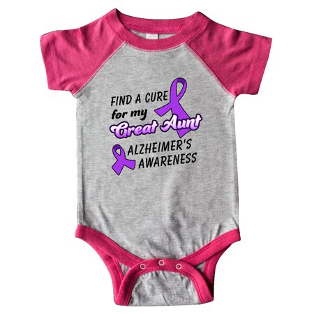 

Inktastic Alzheimer s Awareness Find a Cure for my Great Aunt Gift Baby Boy or Baby Girl Bodysuit