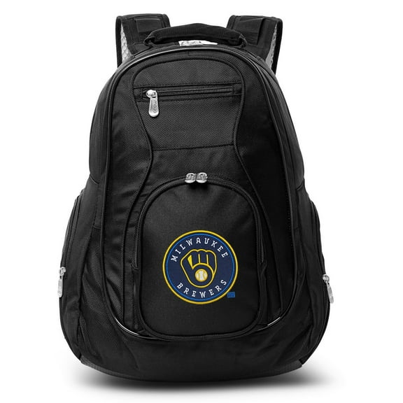MOJO Black Milwaukee Brewers 19'' Laptop Travel Backpack