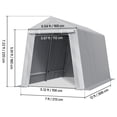 thumbnail image 4 of VEVOR Outdoor Storage Shed, 7 x 12 ft Portable Storage Tent with Roll-up Door & Vents, Waterproof Canopy Shed Shelter, Heavy Duty Frame, Patio Garage Carport for Motorcycle, Lawn Mower, Bike, Grey, 4 of 9