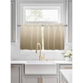 thumbnail image 2 of Half Window Curtain 36 Inches Long, Brown Beige Window Treatment Curtain Drapes, Gradient Monochrome Modern Country Small Tier Curtains for Bathroom Over Sink, 27.5"x36", 2 Panels, 2 of 7