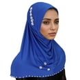 thumbnail image 2 of LRJTENG Women's Solid Color Hijab Fashionable Elastic Hijab, 2 of 3