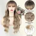 thumbnail image 5 of Bradem Perruque Dégradée pour Femmes Dark Roots 26 Pouces - Perruque Longue Ondulée Bouclée en Fibre Synthétique Résistante à la Chaleur, Parfaite pour Tous les Jours et les Fêtes, 5 of 5
