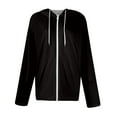 thumbnail image 2 of XFLWAM Women's Full Zip Up Hoodie Long Sleeve Hooded Sweatshirts Fall Casual Lightweight Jacket Coat with Pockets Black S, 2 of 4