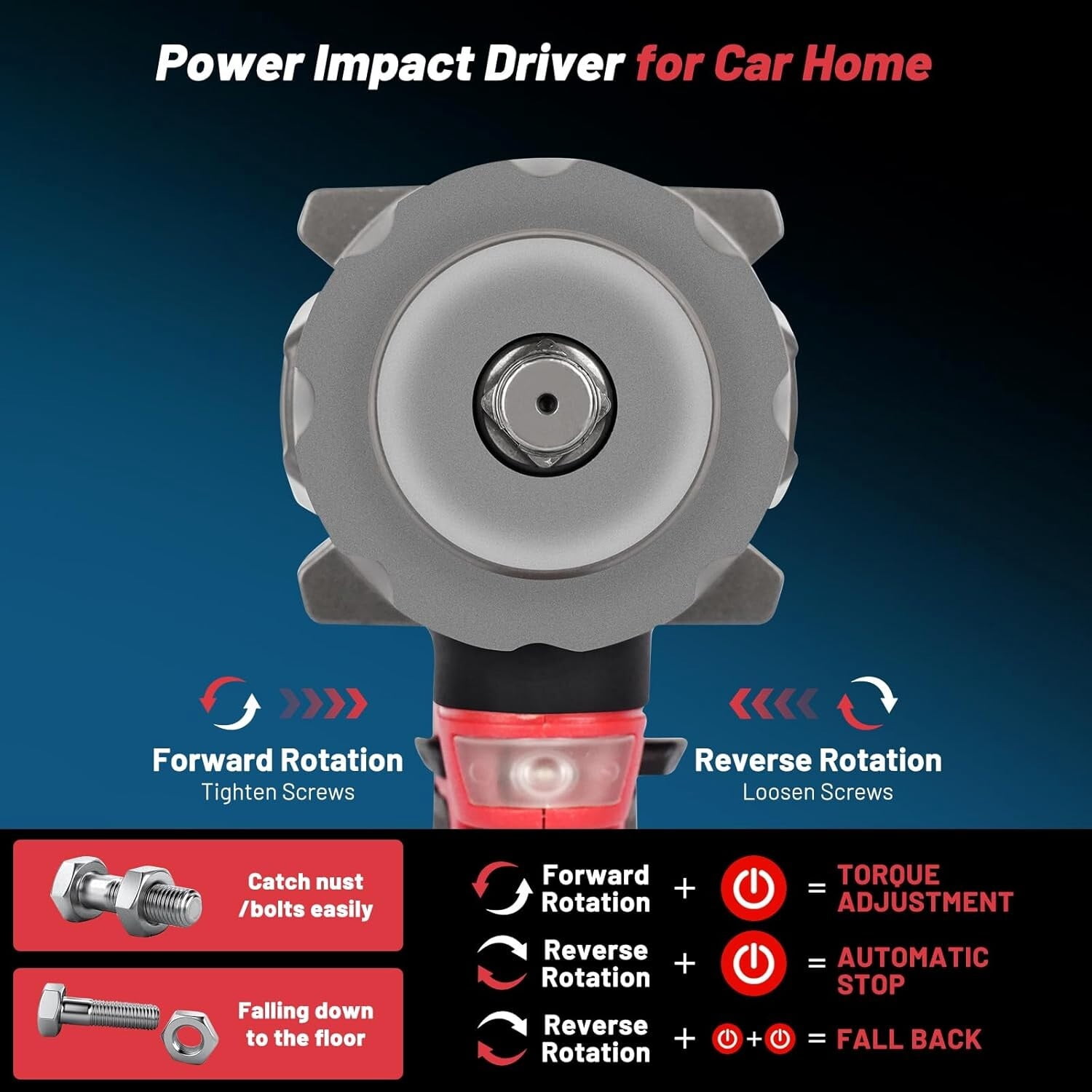 Cordless Impact Wrench 1/2 inch Up to 740FT-LBS Fits Milwaukee 18V (No Battery)