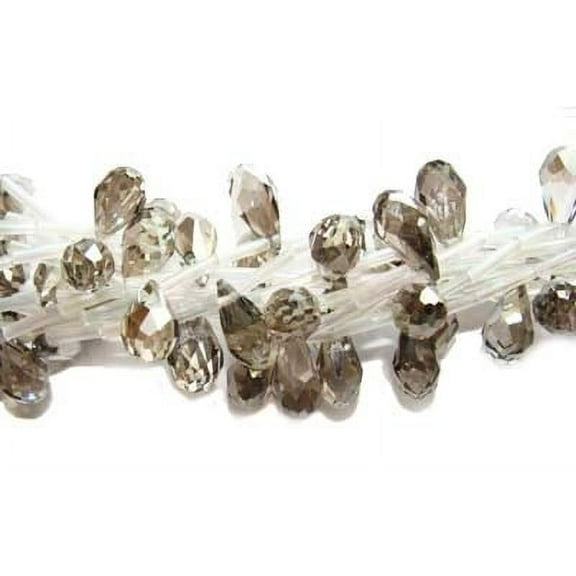 7x14mm 16 Beads Smoky Chinese Crystal Faceted Briolettes Genuine Gemstone Natural Jewelry Making