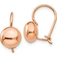 thumbnail image 1 of 14K Rose Gold Polished 8mm Button Kidney Wire Earrings (8 X 8) Made In Puerto Rico h1033, 1 of 5