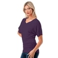 thumbnail image 2 of Women's Short Sleeve V Neck Dolman Top Tshirt, 2 of 4