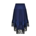 thumbnail image 3 of Idoravan Women's Basic Versatile Skirt Clearance Womens Vintage Retro Skirt Gothic Style Lace Drawstring ing Middle Skirt, 3 of 8