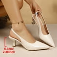thumbnail image 6 of DIVVce Closed Toe Sandals Women Slingback Block Kitten Heel Pumps Glossy Patent Slip On Formal Wedding Office Dress Event Footwear, 6 of 8