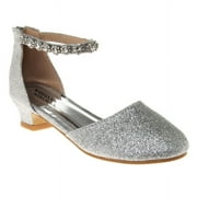 Badgley Mischka Dress Heel Sandals - Silver Glitter, 3