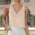thumbnail image 2 of Ulitacool Womens Summer Tank Tops Linen Sleeveless Tank Top Summer Breathableloose Fit V Neck Blouse Tunic Shirt Comfortable Tops L Beige, 2 of 7