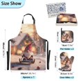 thumbnail image 3 of Cute Santa Riding Sleigh Shining Christmas Apron Set with Oven Mitts Pot Holders Set of 5 Kitchen Stuff Accessories, 3 of 6