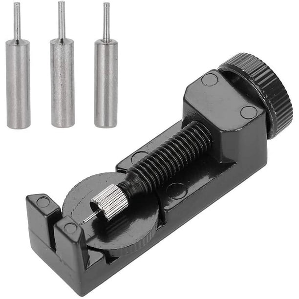 Whataatahia Herramienta de relojero para reparación de correas de reloj, herramienta de relojero para correa de reloj, herramienta de acortamiento de cadena, kit de herramientas con 3 pines