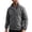 Dark Gray, variant on Full Zip Jacket for Mens Solid Color Long Sleeve Band Collar Outerwear Jackets Windbreaker Coat with Pockets