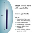 thumbnail image 3 of The Beadsmith Metal Awl – Rubber Grip Handle – Make Consistent and Tight Knots, Use For Creating Hand Knotting with Pearls, Opening Crimp Covers and Loosening Knots and Tangles, 3 of 8