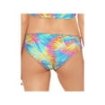 thumbnail image 2 of SALT + COVE Women's Multi Color Tie Dye Stretch Cheeky Limited Coverage Ruffled Hipster Swimsuit Bottom XS, 2 of 2