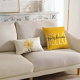 thumbnail image 4 of Summer Pillow Covers 18x18 Set of 4 Watercolor Daisy Throw Pillow Covers Hello Sunshine Summer Yellow Outdoor Décor Cushion Case Decoration for Home Couch Chair Sofa, 4 of 6