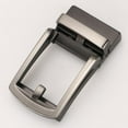 thumbnail image 4 of Men's Solid Alloy Buckle Automatic Ratchet Leather Belt Buckle Replacement Polished Rectangle Business Casual for Leather Strap Belt - Style 5, 4 of 6