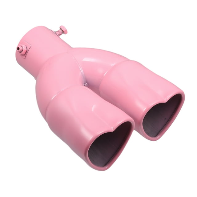 Punta de escape para automóvil en forma de corazón Unique Bargains 2.48" OD 2.64"x2.36" salida 8.66" longitud recta rosa